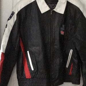 Mens euro leather jacket XL
